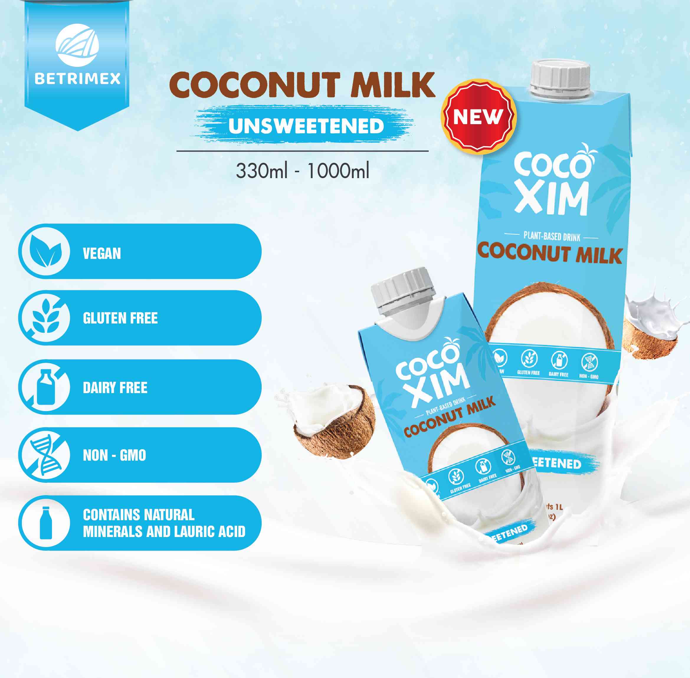 UNSWEETENED COCONUT MILK DRINK Coconut water company. Betrimex Vietnam